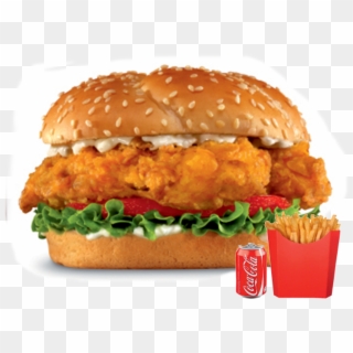 Chicken Burger Meal - Crispy Chicken Sandwich Carl's Jr Clipart