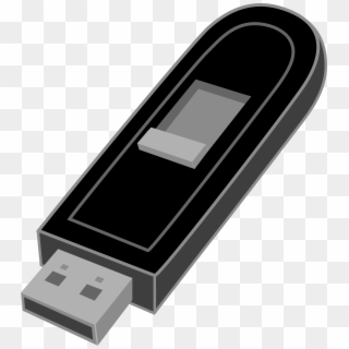 Memory Cliparts - Flash Drive Black And White - Png Download