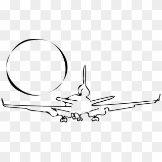 Departing Plane Banner Library - Disegno Aereo In Partenza Clipart
