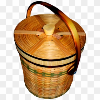 Exclusionary Light Brown Bamboo Tiffin Box - Storage Basket Clipart