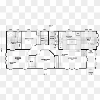 The Marigold Model Has 3 Beds And 2 Baths - Technical Drawing Clipart