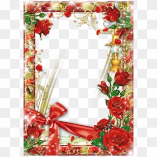 Red Flower Frame Transparent Background - Best Happy Birthday Frames Clipart