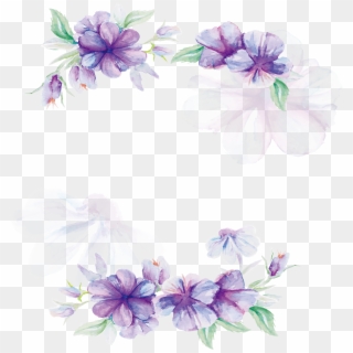 Design Lilac Flower Pattern - Watercolor Purple Flower Vector Clipart