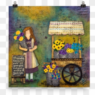 Art Print "beauty Of Great Worth" Flower Stand Girl - Craft Clipart