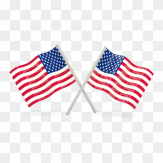 Png Image Information - Two American Flags Crossed Clipart