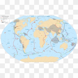 Tectonic Plates Boundaries World Map Wt 10dege Centered-en - Tectonic Plates Pacific Centered Clipart