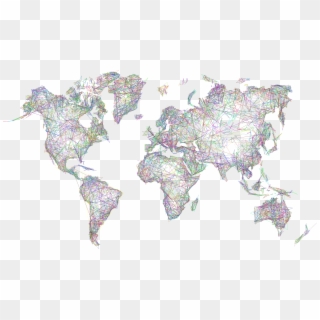 World Map Triangles Wireframe Prismatic World Map Png Clipart