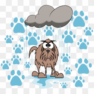 Art Funny Wet Dog Paw Print T Shirt - Wet Dog Cartoon Clipart