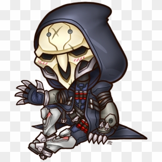 Reaper Sticker - Overwatch Characters Chibi Png Clipart
