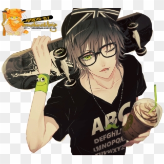 Anime Boy With Skateboard Clipart