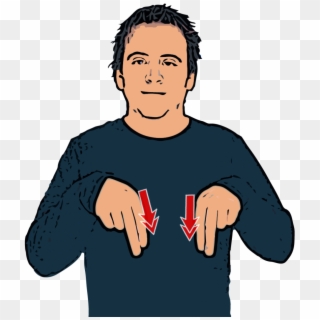 Bsl, Middle And Index Fingers On Both Hands Pointing - British Sign Language Saturday Clipart