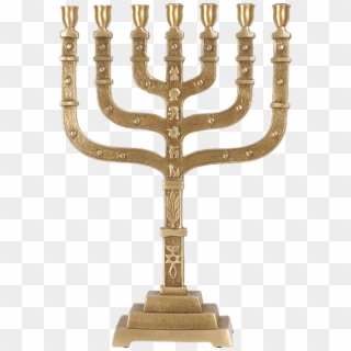 Messianic Menorah In Brass - Menorah Clipart