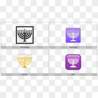 Menorah With Nine Branches On Various Operating Systems - Emblem Clipart