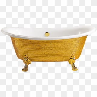 Elegant Gold Mosaic Bathtub - Bathtub Gold Png Clipart