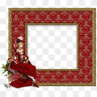 Red Transparent Png Frame With Lady Scrapbooking Frame - Picture Frame Clipart