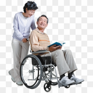 Old Age Assistive Technology Pushing A For - Woman On Wheelchair Png Clipart