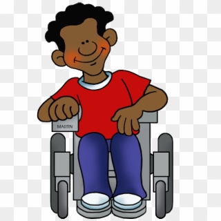 School Clip Art By Phillip Martin, Student In Wheelchair - Person In A Wheelchair Clipart - Png Download