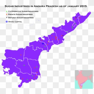 Map Of Sugar Industries In Andhra Pradesh - Major Industries In Andhra Pradesh Clipart