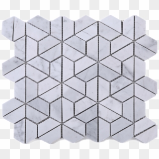Hexagon Carrara Marble Mesh Mounted Mosaic Tile - Marble Clipart