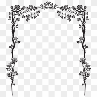 Rose Arch Decor Png Clip Art Image - Flower Silhouette Vector Frame Transparent Png