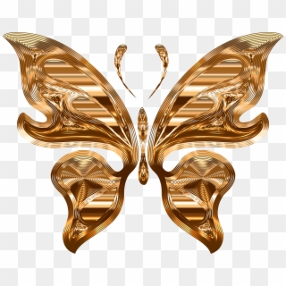 Gold Butterfly Silhouette Background , Png Download Clipart
