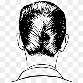 Black Hair Clipart Guy Hair - Drawing Of The Back Of A Head - Png Download