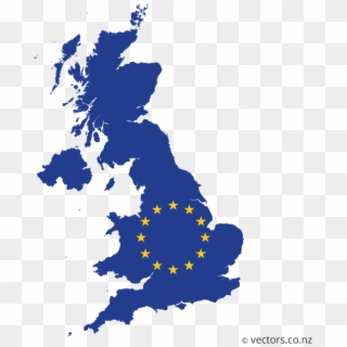 Eu Flag Vector Map Of The United Kingdom - United Kingdom Vector Clipart