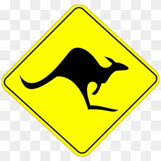 Road Trip Clipart - Caution Kangaroo - Png Download
