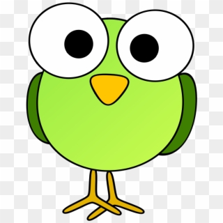 Green Googley-eye Bird - Cartoon Animals Big Eyes Clipart