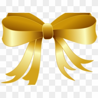 Christmas Ribbon Clipart Yellow Ribbon - Gold Christmas Ribbon Png Transparent Png