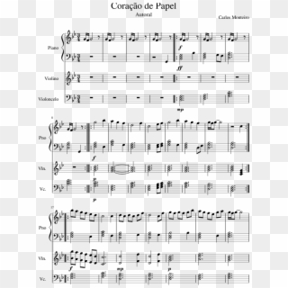 Coração De Papel Sheet Music For Piano, Violin, Cello - Bottesini Reverie In D Clipart