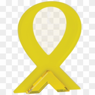 Yellow Ribbon Stand-up Acrylic Award - Circle Clipart