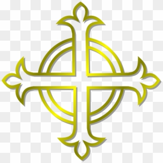 Gold Budded Cross Vector Clipart Image - Anglican Cross - Png Download