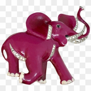 Trifari Enamel Republican Elephant Fur Clip Pin - Indian Elephant - Png Download