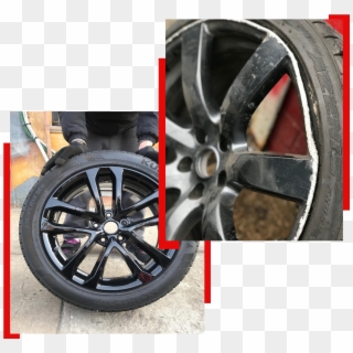 Wheel Repair Before And After - Synthetic Rubber Clipart