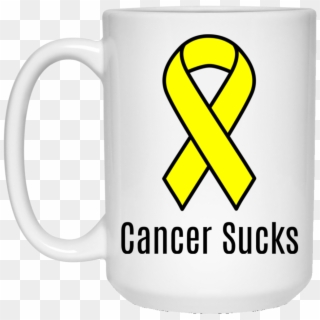 Cancer Sucks Yellow Ribbon Cancer Awareness 15 Oz Clipart
