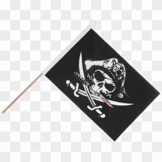 Pirate With Bloody Sabre - Pirate Flag Clipart