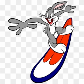 Bugs Bunny Is Hanging Ten Without His Gloves On - Bugs Bunny Surfing Clipart