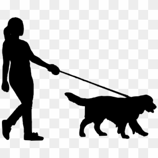 Dog, Walking, Dog, Women, People, Silhouette - Walking Dog Silhouette Clipart