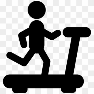 Person Running On A Treadmill Silhouette From Side - Persona Corriendo En Una Caminadora Clipart