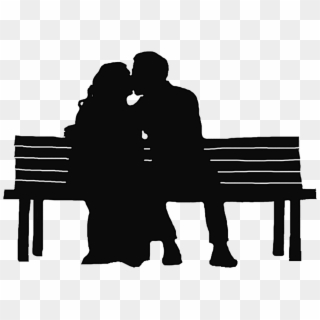 Similiar Sitting On Bench - Couple Sitting On Bench Silhouette Clipart