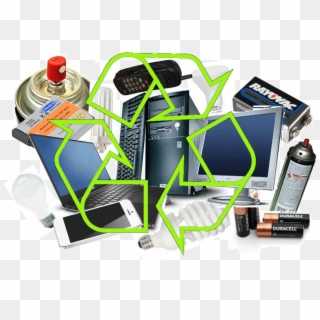 Recycling Symbol In Front Of Examples Of Universal - Gadget Clipart