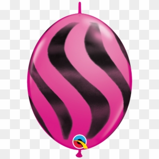 Black & Pink Wavy Stripes Quick Link 12" Latex Balloons - Graphic Design Clipart