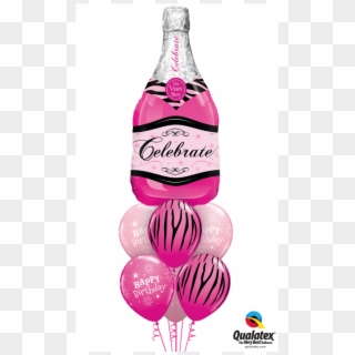 Pink Fizz Birthday Balloon Bouquet - Qualatex 15844 Clipart