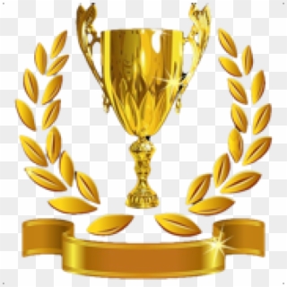 Golden Cup Png Trophy With Golden Leaves Icon - Gold Trophy Png Hd Clipart