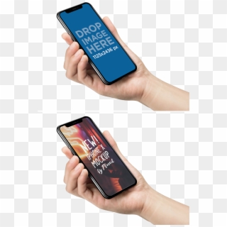 Iphone X Mockup Being Held Against Transparent Background - Mockup Iphone X Hand Clipart