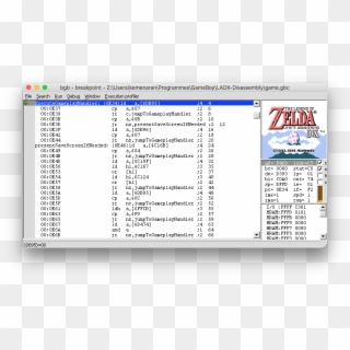 Bgb Debugger Without The Memory Location Labels - Legend Of Zelda Link's Awakening Clipart