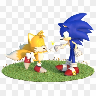 Here's A Cute Fist Bump Between Sonic And Classic Tails - Sonic And Classic Tails Clipart