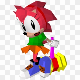 Sonic The Fighters With Hammer - Sonic Cd Classic Amy Rose Clipart