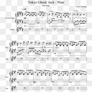 Nine Sheet Music Composed By Yutaka Yamada 1 Of - Tokyo Ghoul Nine Piano Sheet Clipart
